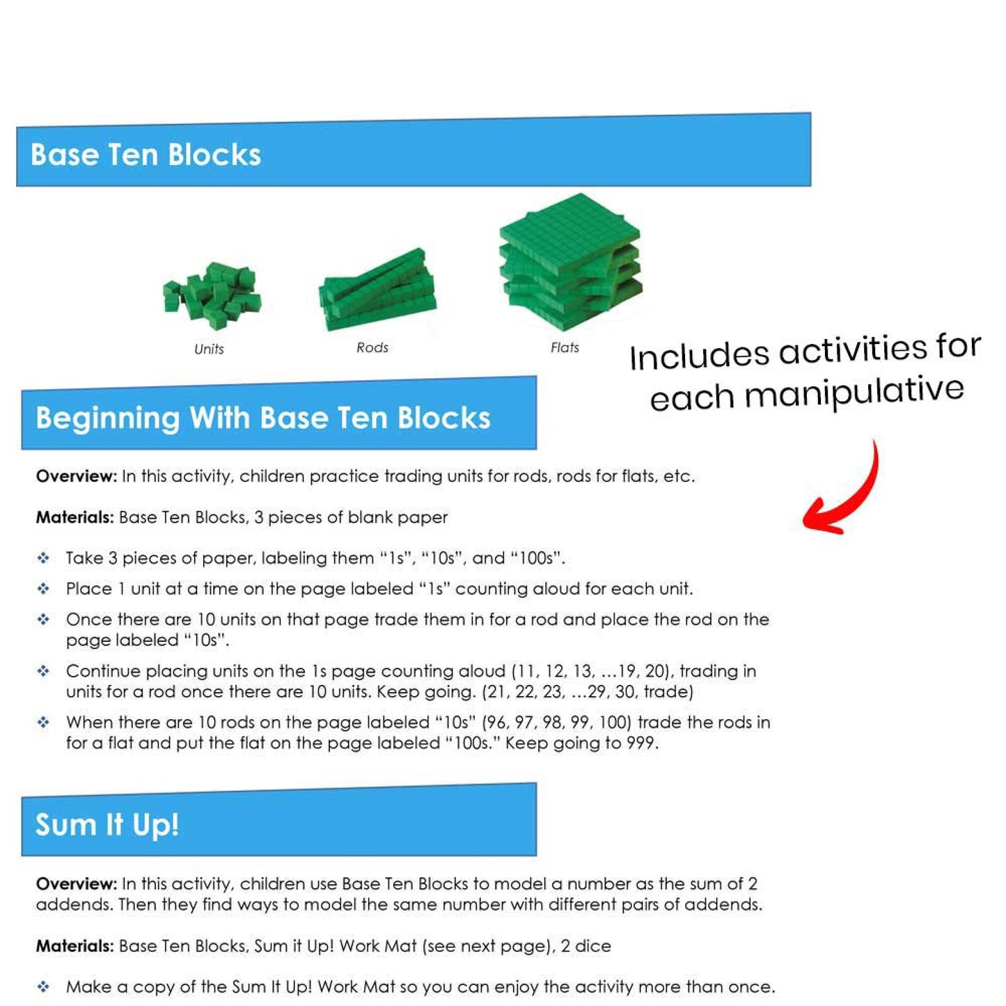 Take-Home Manipulative Kit (Ages 5–7)